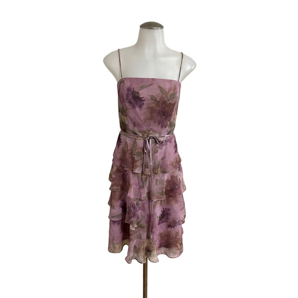 NWT.S.L.Fashion.Women tiered‎ printed bolero JKT dress pink color size 10